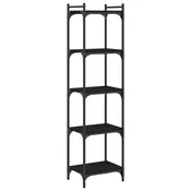 Regal za knjige s 5 razina crni 40x30x154 cm konstruirano drvo