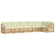 Set vanjskih sofa 6 pcs Bijela i krem 404 x 166,5 x 73 cm