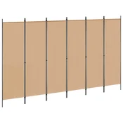 Razdjelnik prostora s 6 panela Bež 300 x 180 cm Tkanina