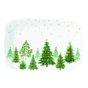 Porcelain serving platter, 35 x 23 cm, Festive TREES - Nuova R2S