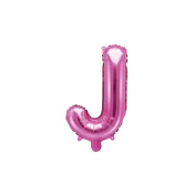 PartyDeco Balon iz folije Mini - črka J 35 cm roza