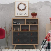 Hanah Home Komoda Marco 70x85,6x40cm Hrast-Tamnosiva