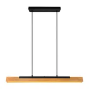 Trio Lighting LED-visoka svetilka Kerala s senzorskim regulatorjem svetlobe - Dnevna soba / jedilnica - Sodobni - mat črna, svetlo les