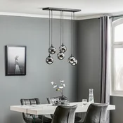 EMIBIG LIGHTING Visoka svetilka Glassy, 6-svetilna, črna, grafit, steklo, 75 cm - Dnevna soba/jedilnica - Sodobni - črna, grafitna