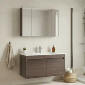 HANAH HOME Kupatilski ormarić sa umivaonikom i ogledalom (2 komada) Side 100 v3 638