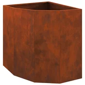 Vidaxl Kotni sadilnik Rjav 45 x 45 x 50 cm Odporno jeklo