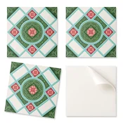 shumee Paket PVC ploščic z vzorcem, samolepilne za spalnico, cvetlični diamantni vzorec 4x50x50 cm