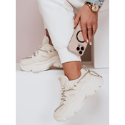 Sneakersy damskie na grubszej podeszwie NEWMOVE beżowe Dstreet