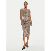 ViCOLO Cocktail obleka TS0556 Rjava Slim Fit