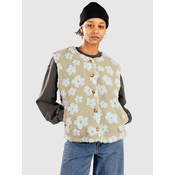24 Colours 90529A Green Flower Sherpa Vest green