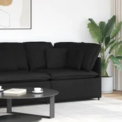 vidaXL Modularni kotni kavč z blazinami črne barve 100 cm