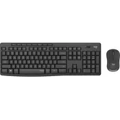 Logitech MK295 Silent Bežicna tastatura i miš, Set, Crni