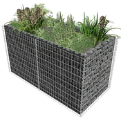 vidaXL Vrtno korito za rastline gabion jeklo 180x90x100 cm srebrno