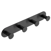 X-ROUND BLACK samolepilna 4 kljuke, črna mat - Črna - 255x45x31 mm - Sapho - X-ROUND - 24 - Iz nerjavečega jekla - Štirikratni kavelj - Krožni - 255 - 45 - 31 - According to recommendation - 14