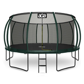 Aga SPORT EXCLUSIVE Trampolína 500 cm Tmavě zelená + ochranná síť + žebřík