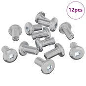 Vidaxl Zaklepni vijak Enobarvno 12 szt. srebrna M6 x 12 mm Jeklo