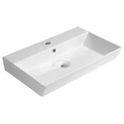 ORION keramični umivalnik 59x38,6cm, bela - Bela - 59x13x38,6 cm - Aqualine - 24 - Keramika - Lepilo - Drugo - Pravokotnik - 590 - 130 - 386 - 14
