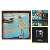 Carmani STEKLENI PODSTAVEK JOAQUIN SOROLLA SLIKA DEKLICA NA PLAŽI DARILO