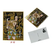 Carmani KOMPLET 12 RAZGLEDNIC RAZGLEDNICE GUSTAV KLIMT ČAKAJ DARILNA ŠKATLA