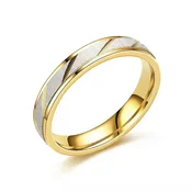 shumee Zlati prstan Elegantni poročni prstan 4 mm Velikost 18