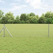 vidaXL vidaXL Pocinkana varjena žična ograja z 7 stebri 0.8x10 m, (22084531)