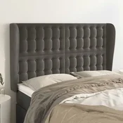Vidaxl vidaXL Vzglavje s krilci temno sivo 147x23x118/128 cm žamet