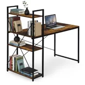 Radni stol, 120x60 cm, s 3 police, u loft stilu
