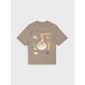 Sinsay - Pamucna oversize majica s printom Pusheen the Cat - kafa