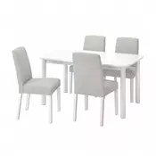 STRANDTORP / BERGMUND Sto i 4 stolice, bela/Orrsta svetlosiva, 150/205/260 cm