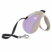Povodec Amigo Large do 50 kg - 5 m trak, bež/lila