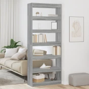 Vidaxl Knjižna omara Siva sonoma 80 x 30 x 198 cm Konstruiran les