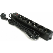 GEMBIRD SPG6-B-15 (3G1.5) ** Gembird produzni kabl sa zastitom 6 uticnica(3x1.5mm,16A,3500W)4.5m black (671)