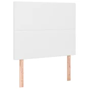 Vidaxl Vzglavje postelje belo 80x5x118/128 cm umetno usnje