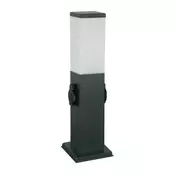 Brilagi - Spoljašnja lampa sa 2 SCHUKO uticnice NOVA, 1xE27/15W/230V, 40 cm, IP44, antracit