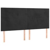 Vidaxl Vzglavje postelje črno 200x5x118/128 cm žametno