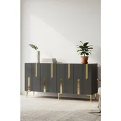 Hanah Home komoda Nota 150, 150 cm, antracit / zlatna