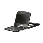 Aten CL3700NW-ATA-EG 1U Ultra Short Depth Single Rail WideScreen LCD Konzola (USB / HDMI) 1920x1080 with UK English keyboard