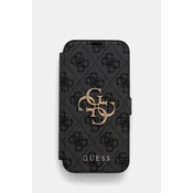 Torbica Guess Bk Pu leather 4G Metal Logo za iPhone 15 Pro 6.1 siva (GUBKP15L4GMGGR)