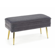 Halmar Tabure VELVA gray/gold (1p=1szt)