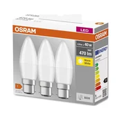 Set 3x LED sijalice B38, grlo B22d, 4,9W, 230V, 3000K - Osram