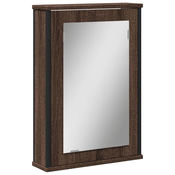 vidaXL vidaXL Kopalniška omarica z ogledalom rjavi hrast 42x12x60 cm inž. les, (21086751)