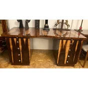 Casa Padrino Art Deco desk brown 180 x 90 x H. 81 cm - Solid wood office table - Computer desk - Office furniture - Luxury furniture - Luxury furnishings - Office furnishings - Luxury quality