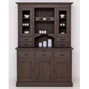 Casa Padrino country style dining room cabinet dark brown 138 x 50 x H. 197 cm - Solid wood kitchen cabinet - Dining room furniture in country style - Country style furnishings