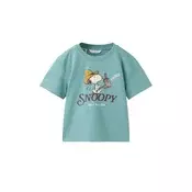 MANGO KIDS Majica SNOOPY  turkizna / čokolada / žafran / bela