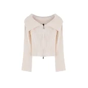 Trendyol ženski duks Stone Turn-Down Collar Double Zipper Knitwear Cardigan, siva