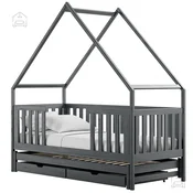 Otroška postelja z dodatnim ležiščem Magic - 80x180 cm - grafit