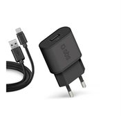 SBS - Zidni punjac SBS + kabal za punjenje USB-A na micro-USB, 5 W, crni