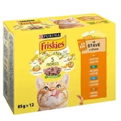 Friskies Cat konzervice piletina, pacetina, losos i puretina u umaku 12 x 85 g