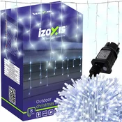 Zunanje novoletne lučke zavesa 300 LED hladno bela 8 funkcij 15m