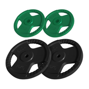 GORILLA SPORTS 2 x 5 kg i 2 x 10 kg Set gumiranih tegova